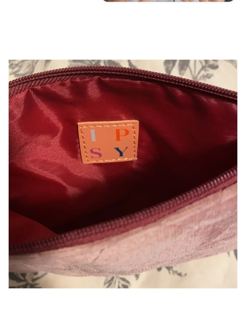 ipsy Quilted Pillowy Velvet in Dusty Rose Bag